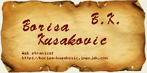Boriša Kušaković vizit kartica